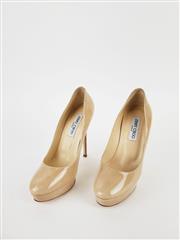 Jimmy Choo Black Beige Gold Bicolor Nude Leather Patent 